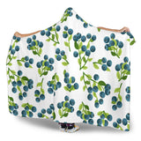 Blueberry White Background Hooded Blanket
