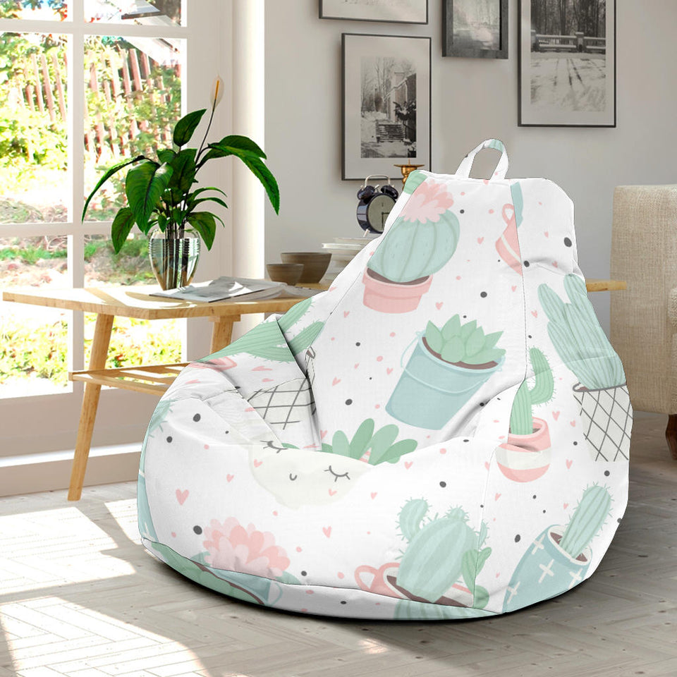 Pastel Colorcactus Pattern Copy Bean Bag Cover