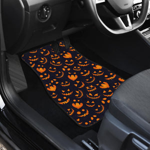 Halloween Pattern Pumpkin Background Front Car Mats