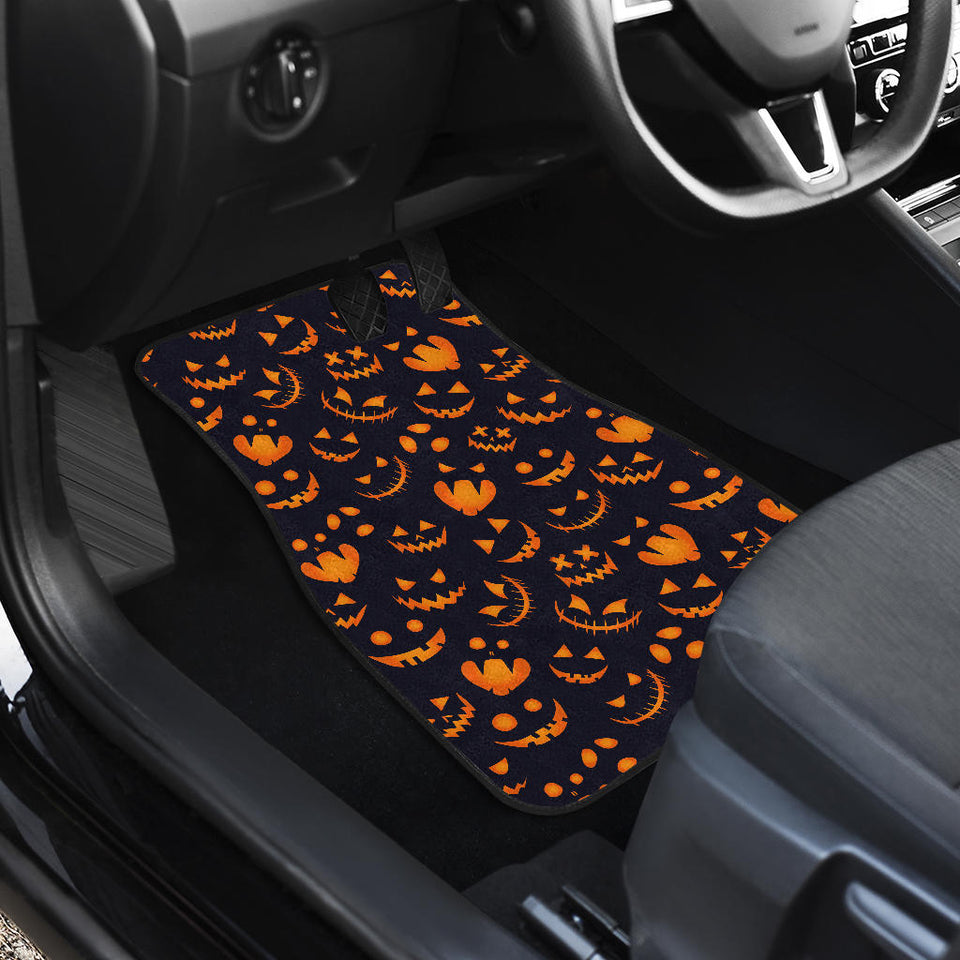 Halloween Pattern Pumpkin Background Front Car Mats