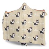 Cute Siberian Husky Hooded Blanket