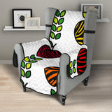 colorful apples leave zebra stripe Chair Cover Protector