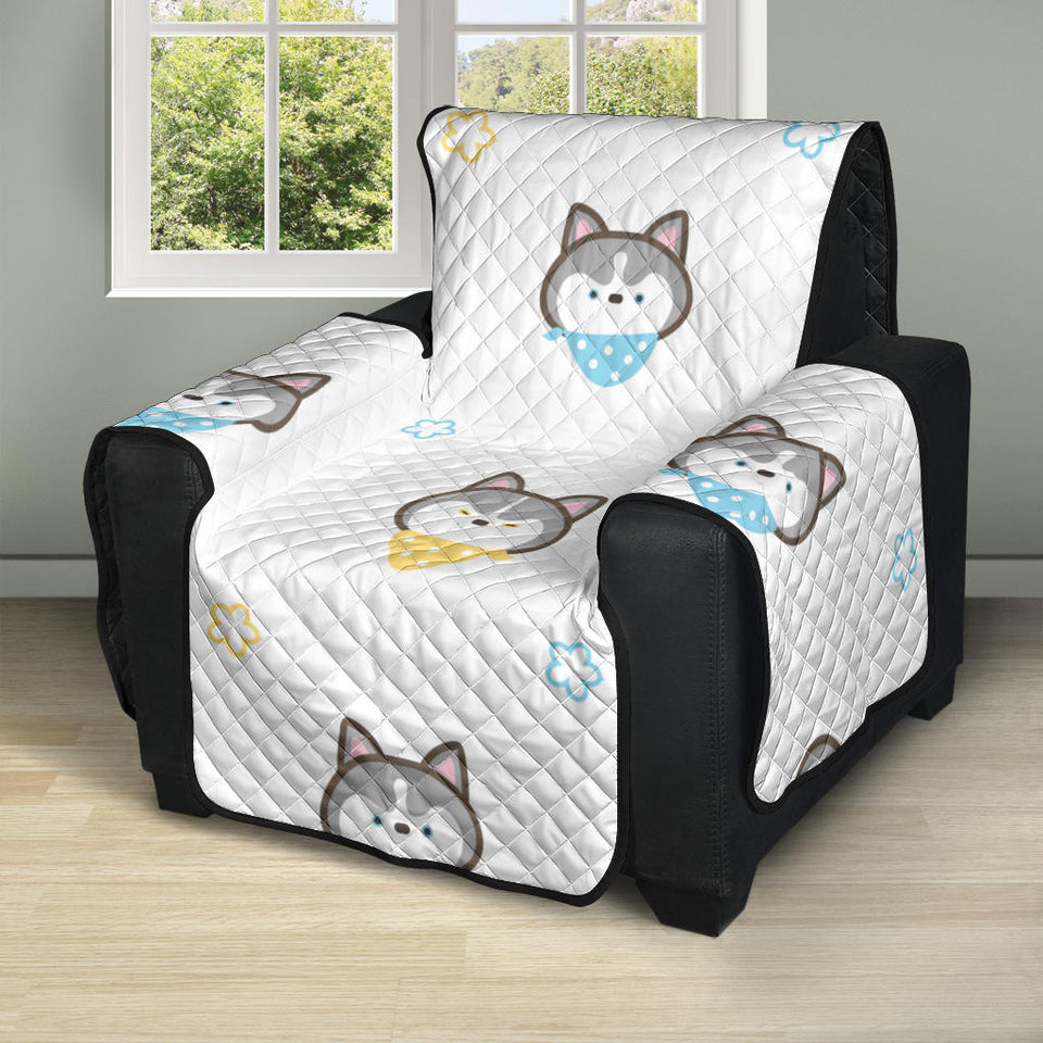 Cute Siberian Husky pattern Recliner Cover Protector