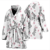 Watercolor Cute Rabbit Pattern Women'S Bathrobe
