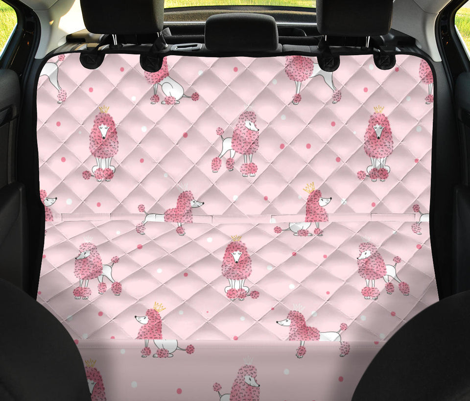 Poodle Dog Pink Color Theme Dog Car Seat Covers