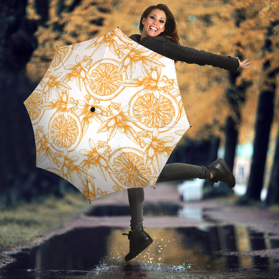 Hand Drawn Orange Fruit Pattern Umbrella