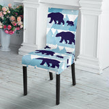 Polar Bear Winter Snow Pattern Dining Chair Slipcover