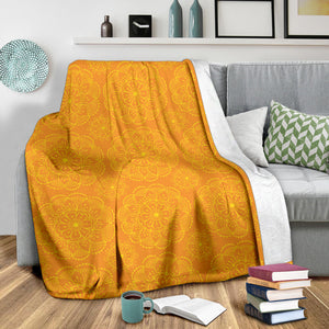 Orange Traditional Indian Element Pattern Premium Blanket