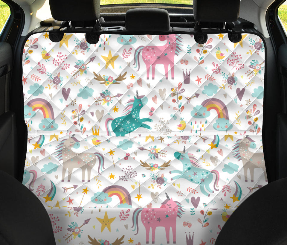 Colorful Unicorn Pattern Dog Car Seat Covers