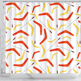 Waterclor Boomerang Australian Aboriginal Ornament Shower Curtain Fulfilled In US
