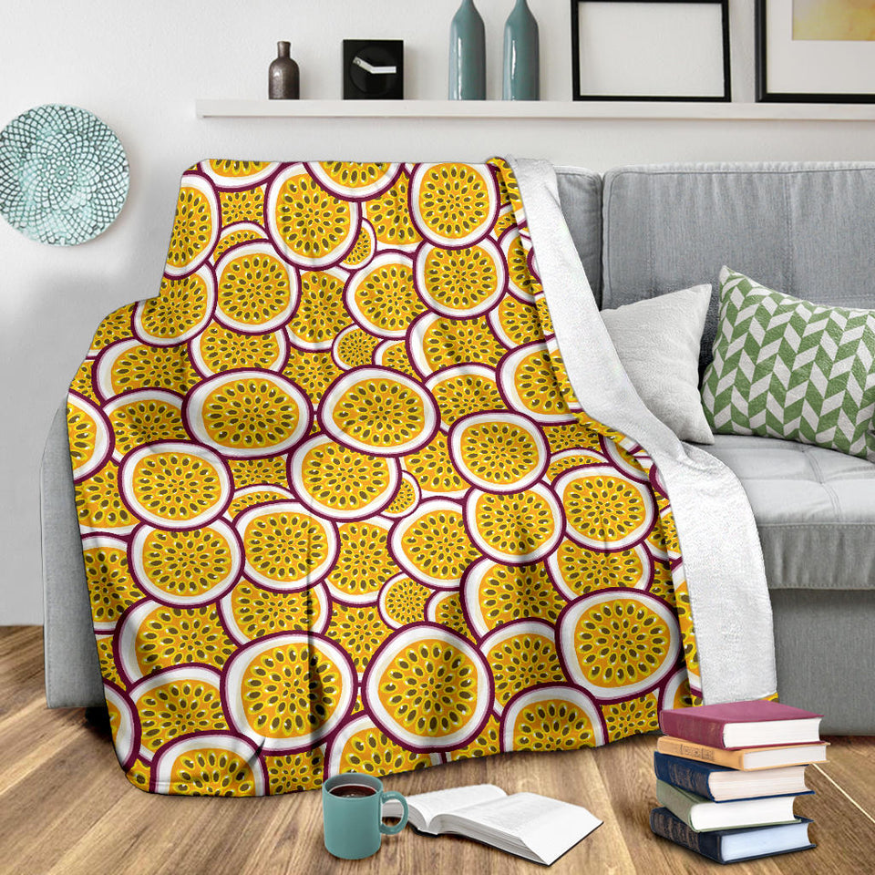 Passion Fruits Slice Pattern Premium Blanket