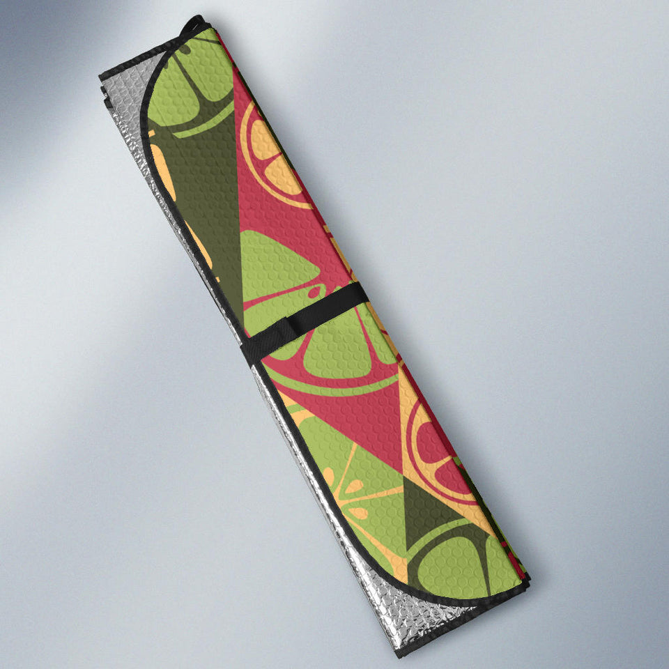 Cool Geometric Lime Pattern Car Sun Shade
