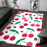 Cherry Pattern White Background Area Rug