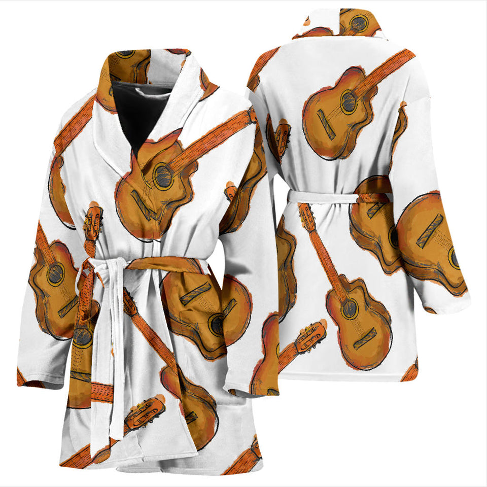 Paint Guitar Pattern Women'S Bathrobe