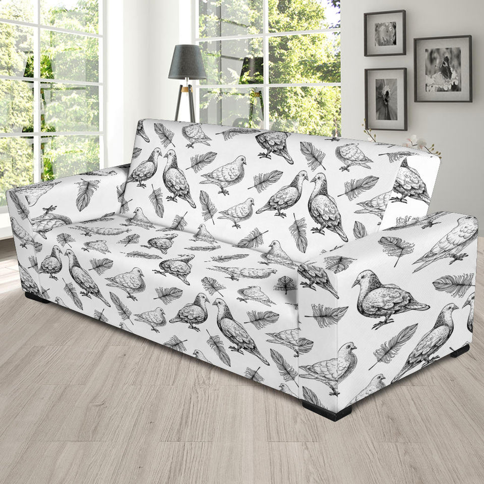 Pigeon Pattern Print Design 05  Sofa Slipcover