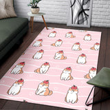 Cute Shiba Inu Dog Apple Pattern Area Rug