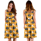 English Bulldog Pattern Print Design 04 Sleeveless Midi Dress