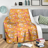 Camper Van Pattern Print Design 04 Premium Blanket