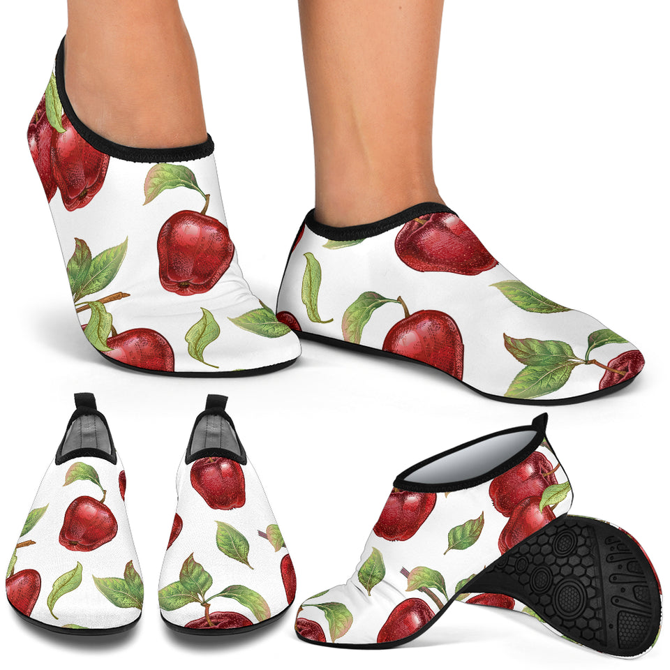 Red Apples Pattern Aqua Shoes