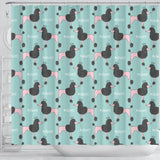 Poodle Dog Green Background Shower Curtain Fulfilled In US