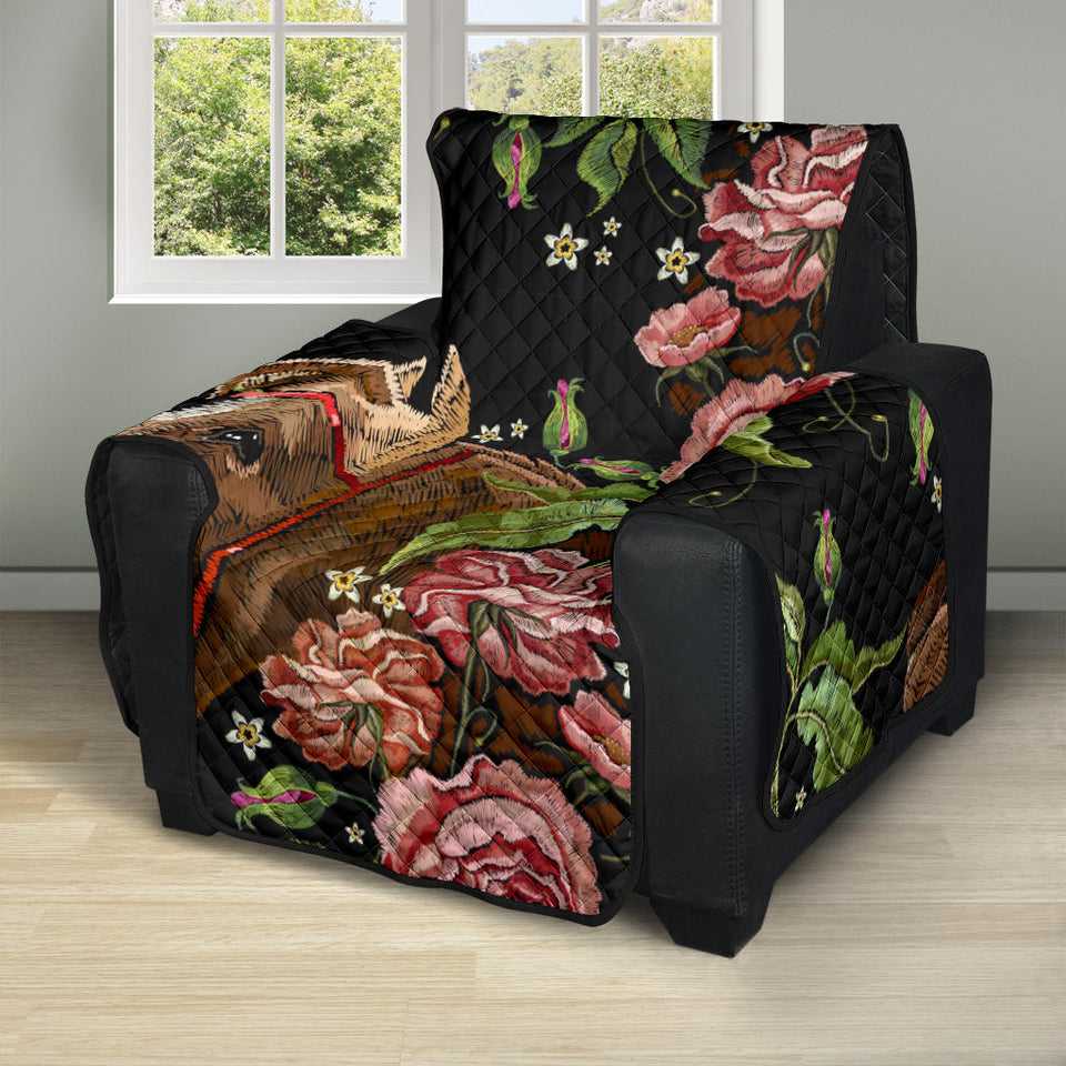 Horse head wild roses pattern Recliner Cover Protector
