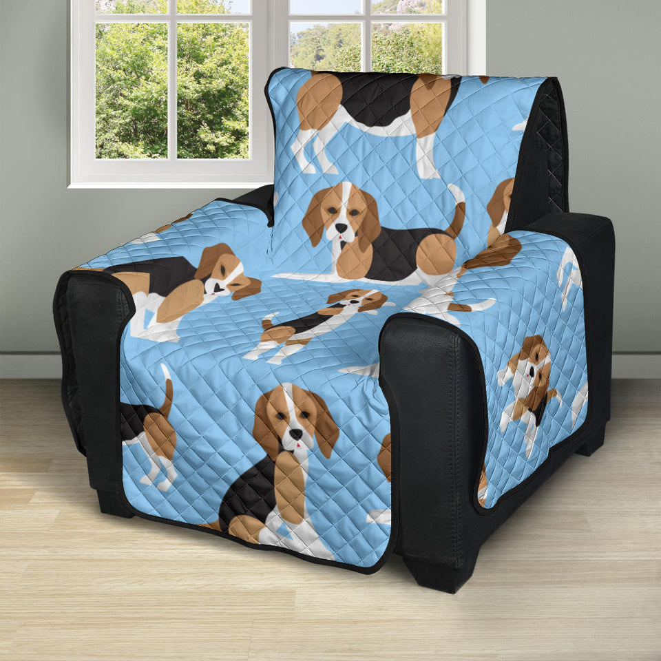 Beagle dog blue background pattern Recliner Cover Protector