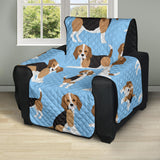 Beagle dog blue background pattern Recliner Cover Protector