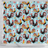 Rooster Chicken Cock Snowfalke Shower Curtain Fulfilled In US