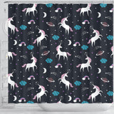 Unicorn Rainbows Moon Clound Star Pattern Shower Curtain Fulfilled In US