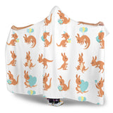 Cute Kangaroo Pattern Hooded Blanket