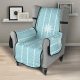 Snowflake pattern blue stripe background Chair Cover Protector