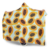 Watercolor Papaya Pattern Hooded Blanket