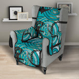 Anchor nautical green background Chair Cover Protector