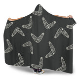 Hand Drawn Boomerang Australian Aboriginal Ornament Hooded Blanket