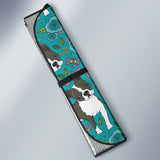 Boston Terrier Beautiful Flower Pattern Car Sun Shade