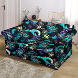 Dragon Sea Wave Pattern Loveseat Couch Slipcover