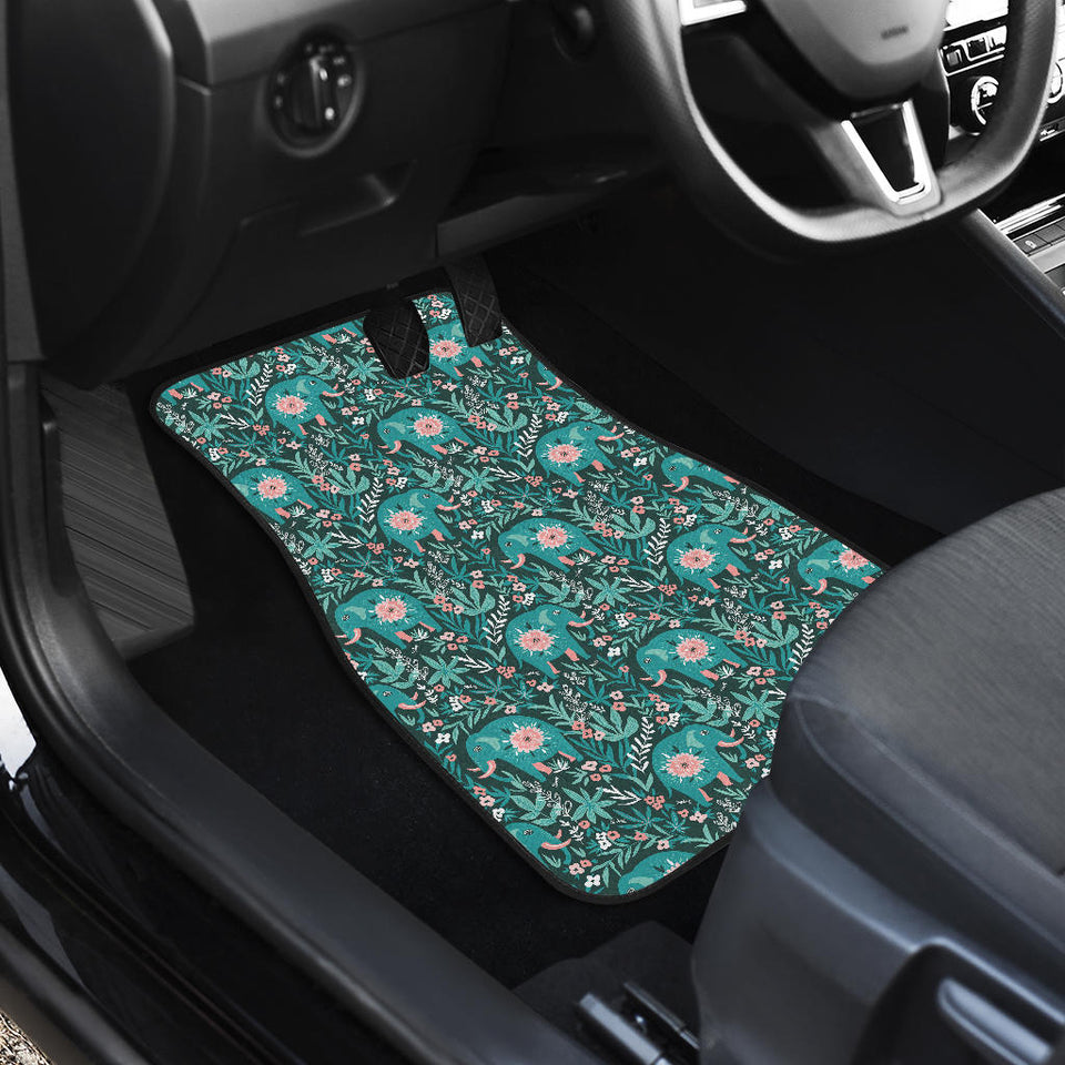 Elephants Jungle Pattern Front Car Mats