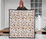 Giraffe Pattern Print Design 04 Premium Quilt