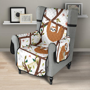 Sloths hanging on the tree pattern Chair Cover Protector