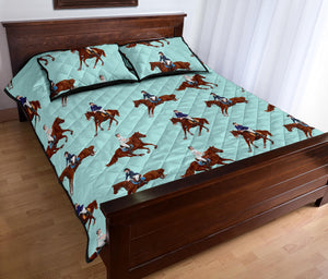 Horses running horses rider pattern Quilt Bed Set