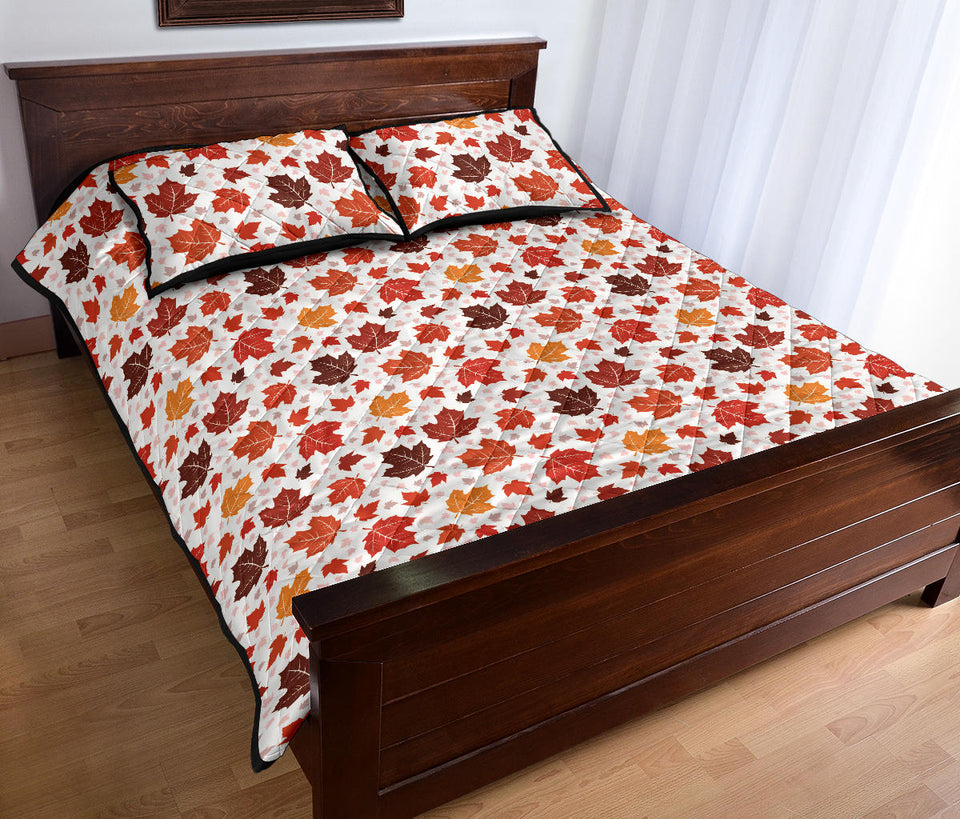 Colorful Maple Leaf pattern Quilt Bed Set