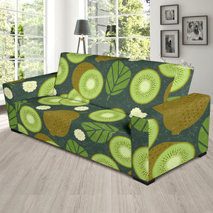Whole Sliced Kiwi Leave And Flower Sofa Slipcover