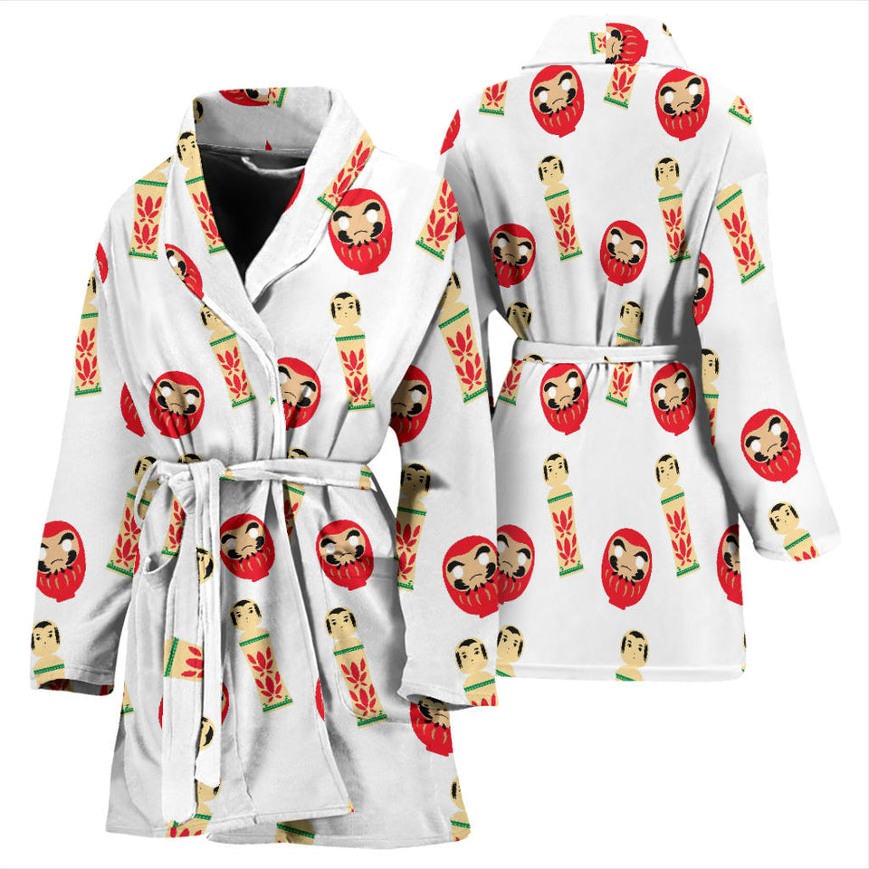 Daruma Japanese Wooden Doll Women'S Bathrobe
