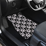 Music Notes Pattern Print Design 01 Front and Back Car Mats