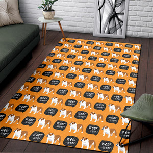 English Bulldog Pattern Print Design 04 Area Rug