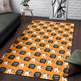 English Bulldog Pattern Print Design 04 Area Rug