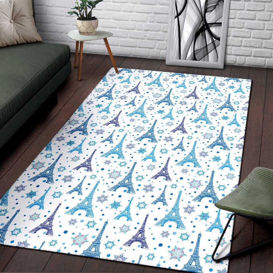 Eiffel Tower Pattern Print Design 01 Area Rug
