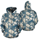 Shell Polynesian Tribal Design Pattern Zip Up Hoodie