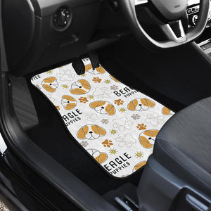 Cute Beagle Dog Pattern Background Front And Back Car Mats