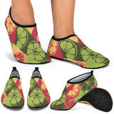 Cool Geometric Lime Pattern Aqua Shoes